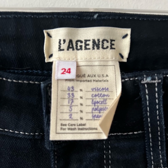 L’AGENCE Margot Navy Blue High Rise Skinny Jeans - Picture 4 of 6